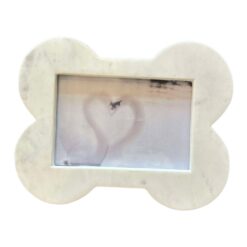 white marble bone shaped frame