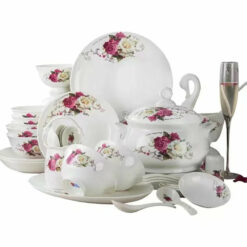 modern-style-elegant-animal-golden-rim-ceramic-cutlery-set-porcelain-dinnerware-set-luxury-plates