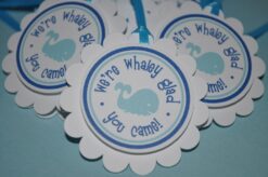 Baby Shower Whale Theme Sticker Labels